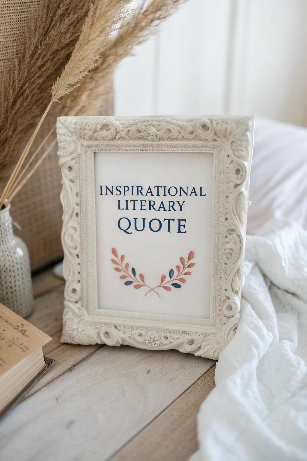 Elevate your space with inspiring words elegantly framed. Perfect for sparking creativity and discussion.