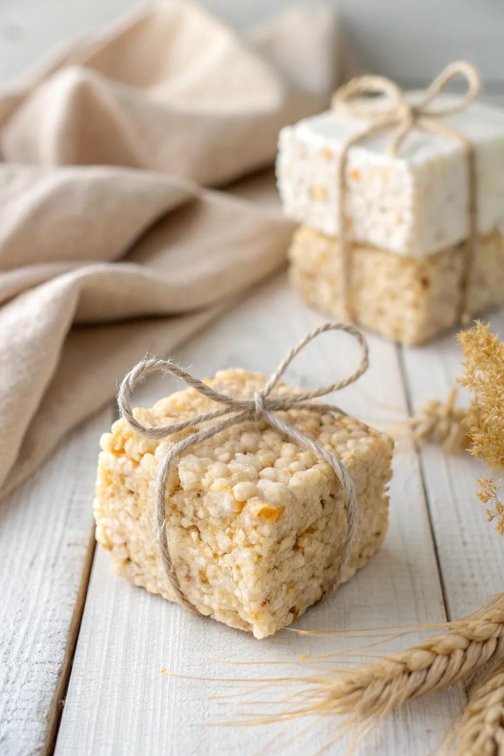 Delight in the charm of rustic elegance with these Hay Bale Rice Krispies, a sweet nod to countryside simplicity.