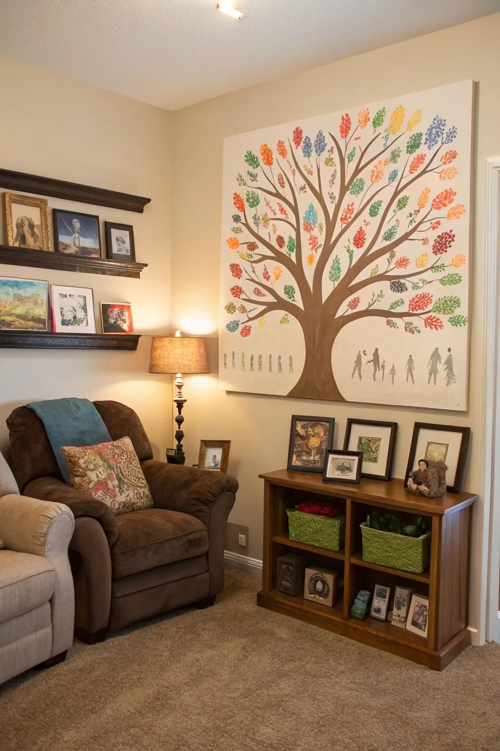 Celebrate family with a handprint family tree.