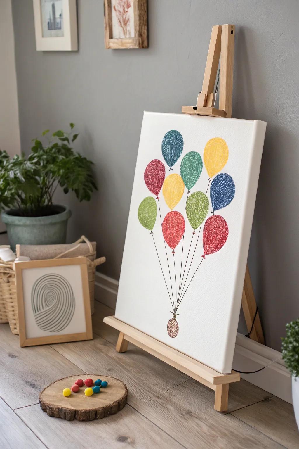 Add a personal and vibrant touch to your space with a handcrafted fingerprint art canvas. Perfect for a splash of color and creativity!