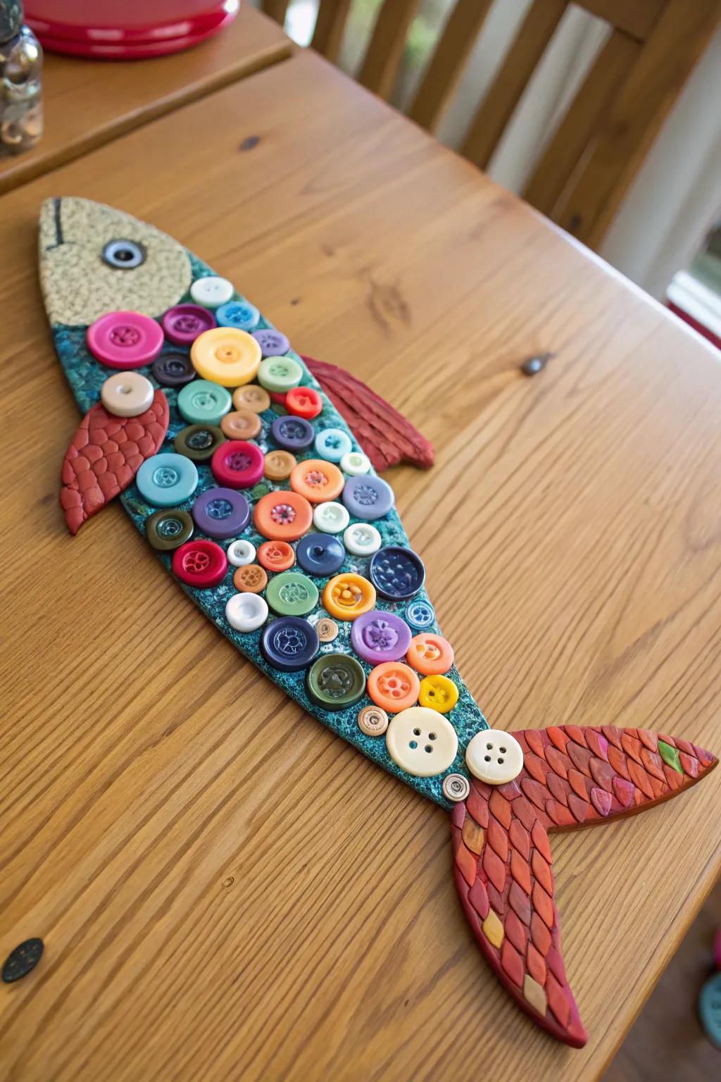 Transform ordinary buttons into a charming fish craft.