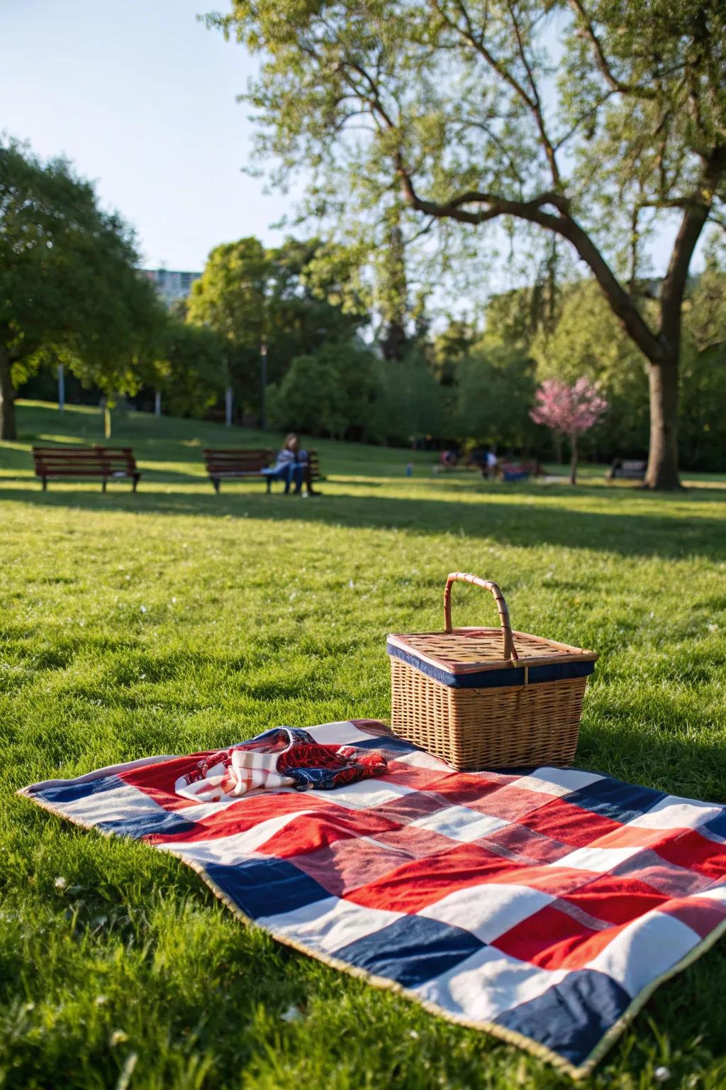 Relax in style: A patriotic picnic blanket for outdoor fun