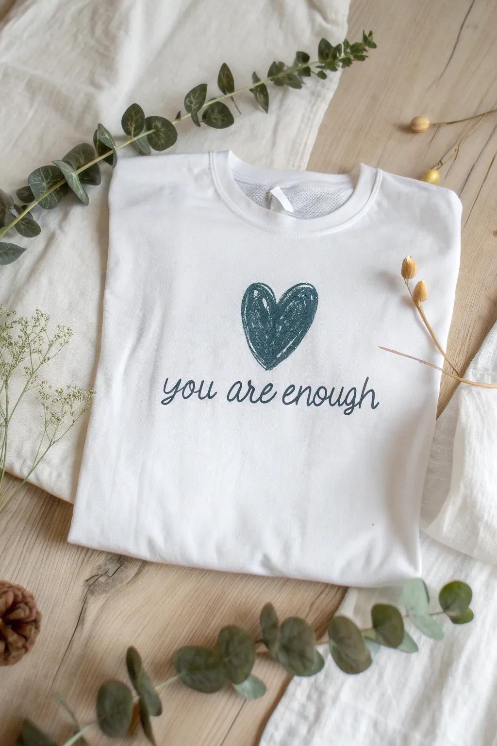 Wear your heart on your sleeve and spread positivity with this elegant mental health awareness T-shirt design.
