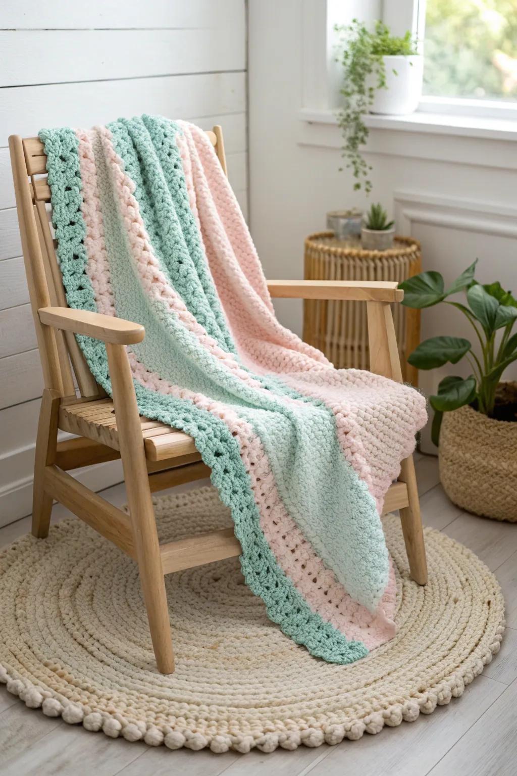 Wrap your little one in the cozy comfort of a C2C Moss Stitch masterpiece.