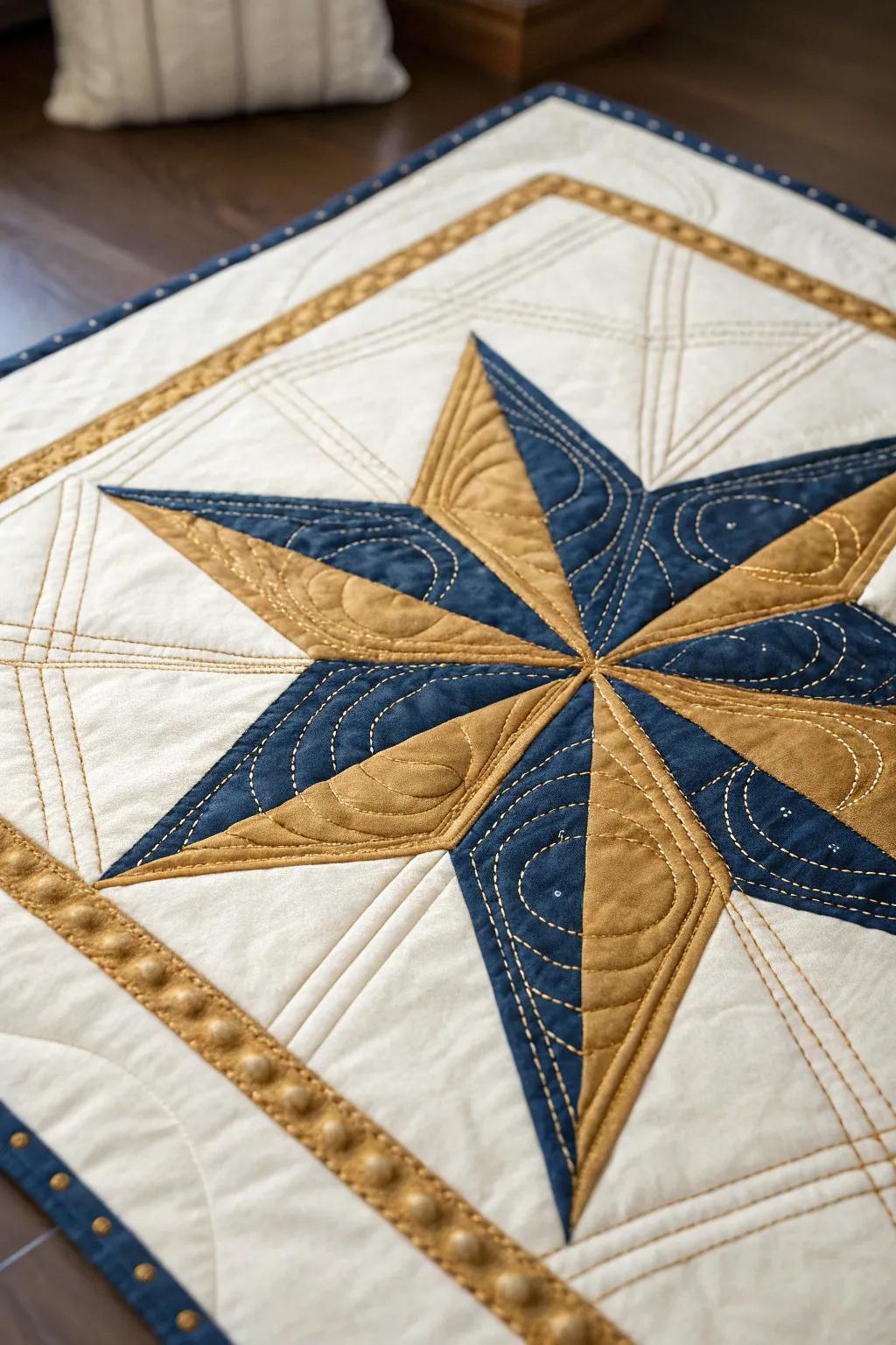 Weave your own night sky with this stunning constellation-inspired quilt block. 🌟✨ #QuiltArt #MinimalistDesign