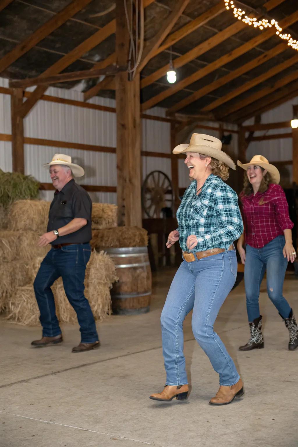 Get everyone moving with a lively line dancing session.