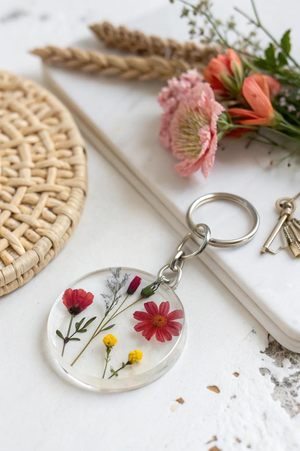 Capture nature's beauty in your pocket with a DIY resin keychain!