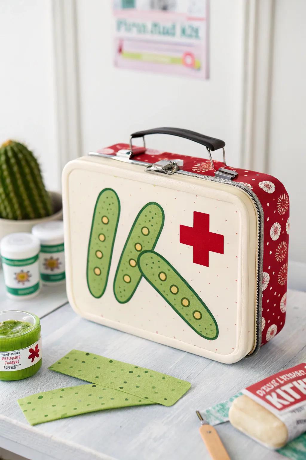 Add a dash of humor to healing with pickle-themed bandages.