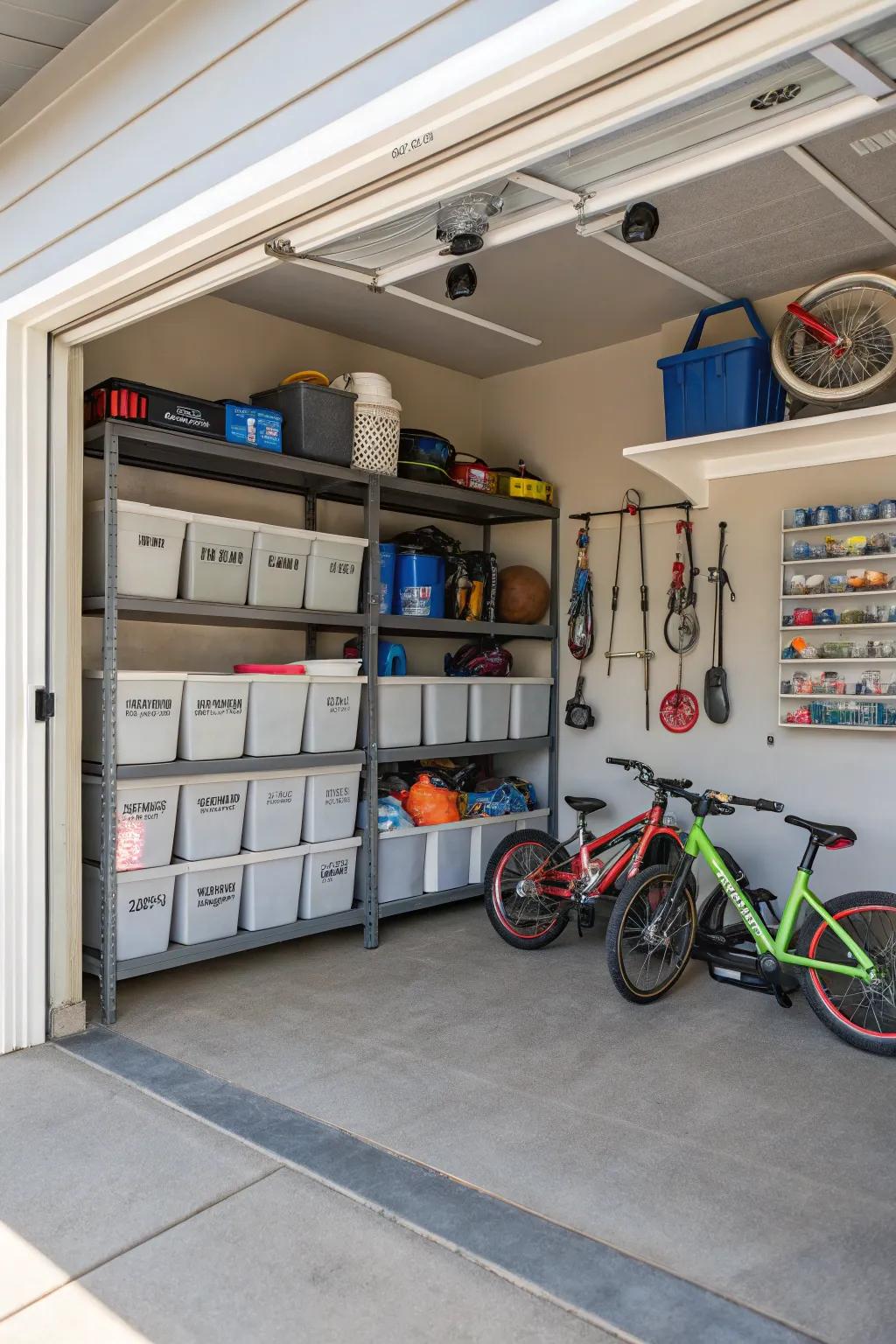 Designated zones make it easy to keep different types of toys organized.