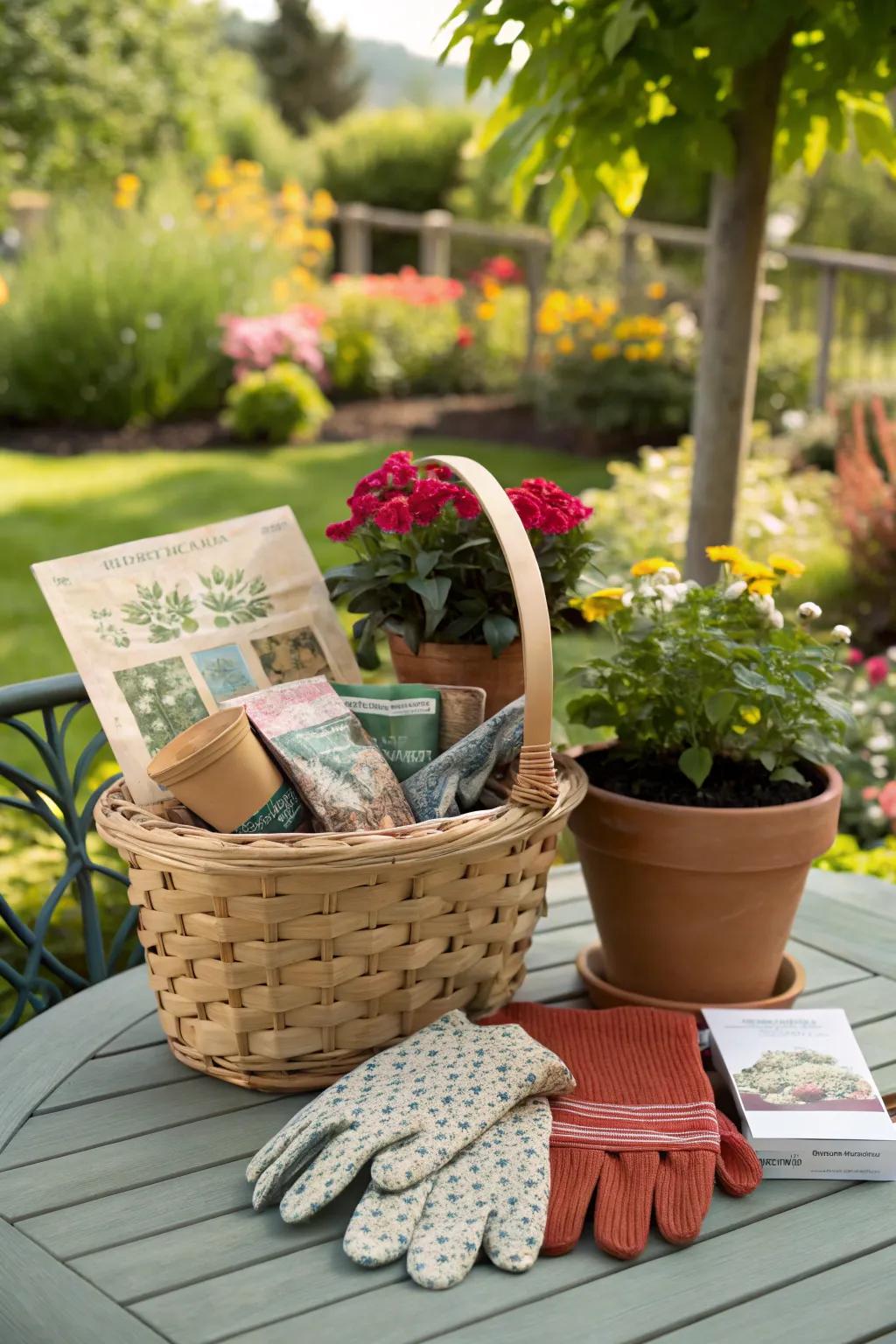 Nurture their passion with a gardener's delight basket.