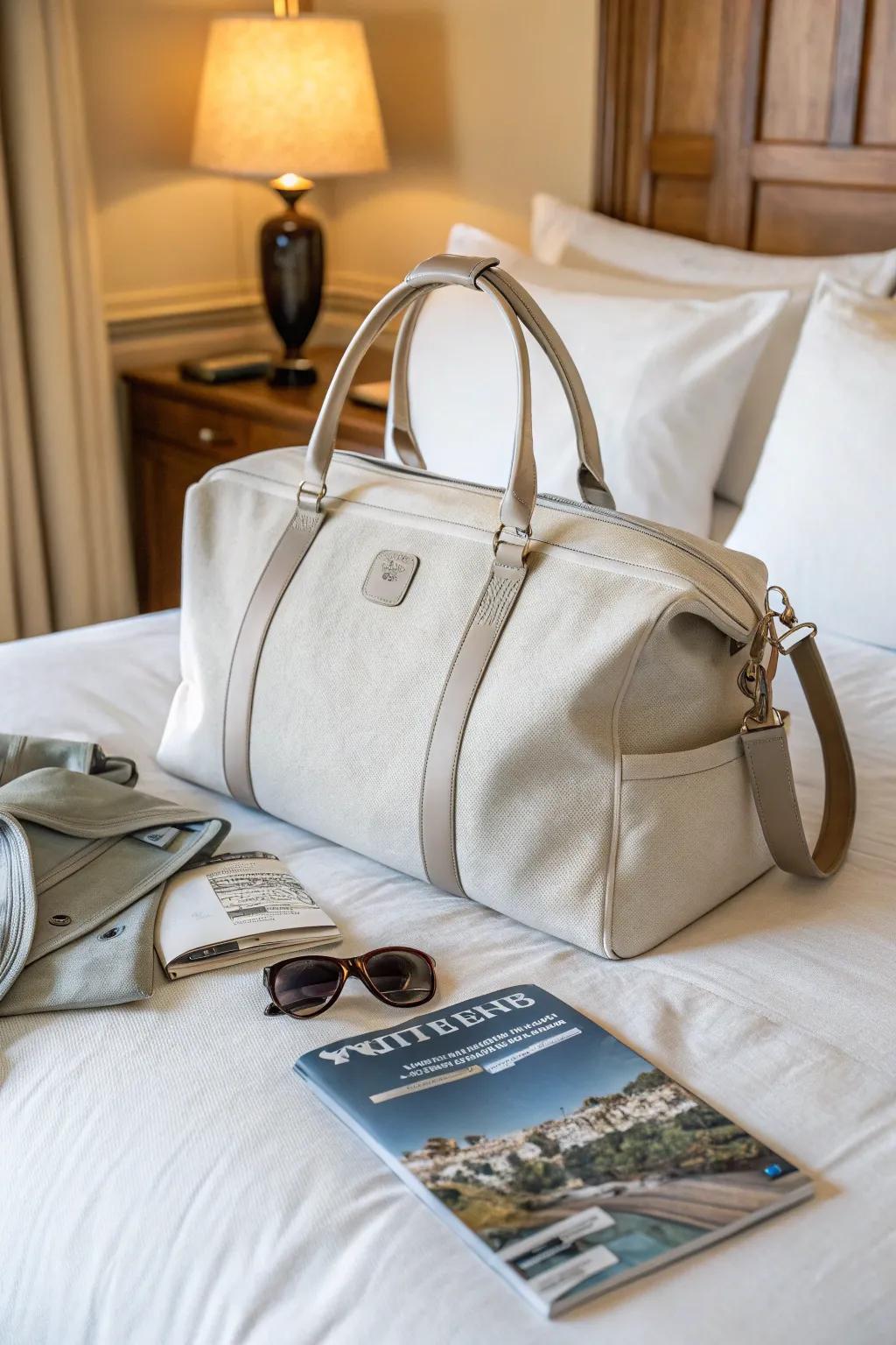 A personalized weekender bag is a stylish travel essential.