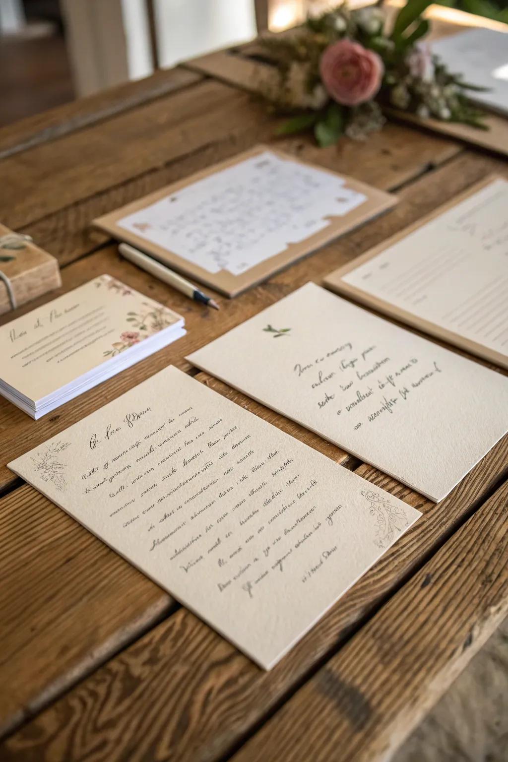 Handwritten notes offer a personal touch of gratitude.