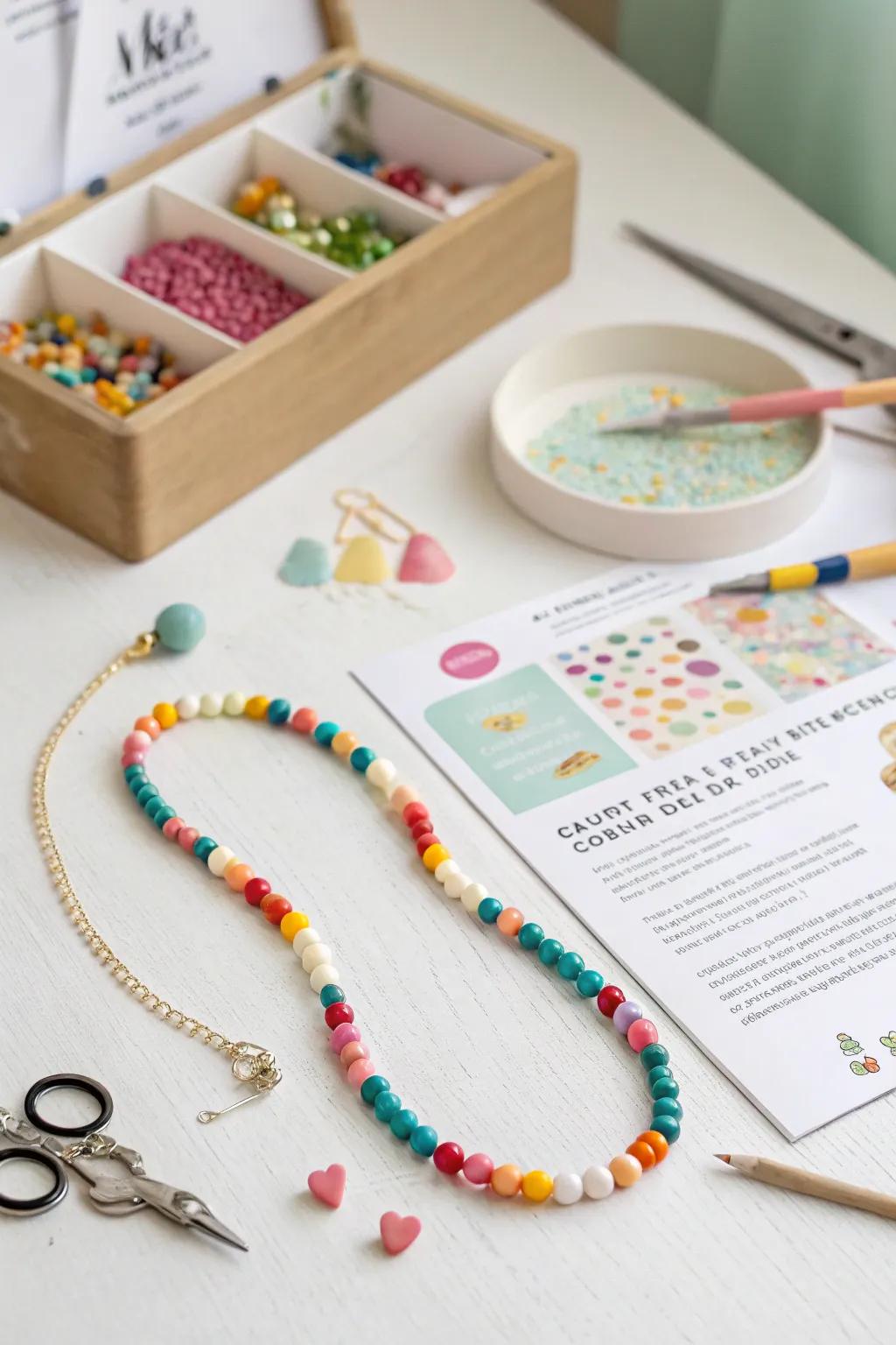 Create unique jewelry with a clay bead kit.