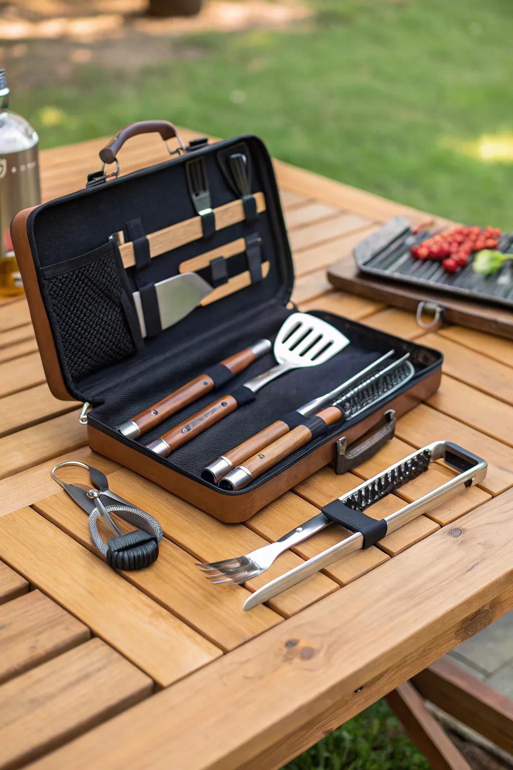 Make his grilling sessions memorable with a personalized grill set.