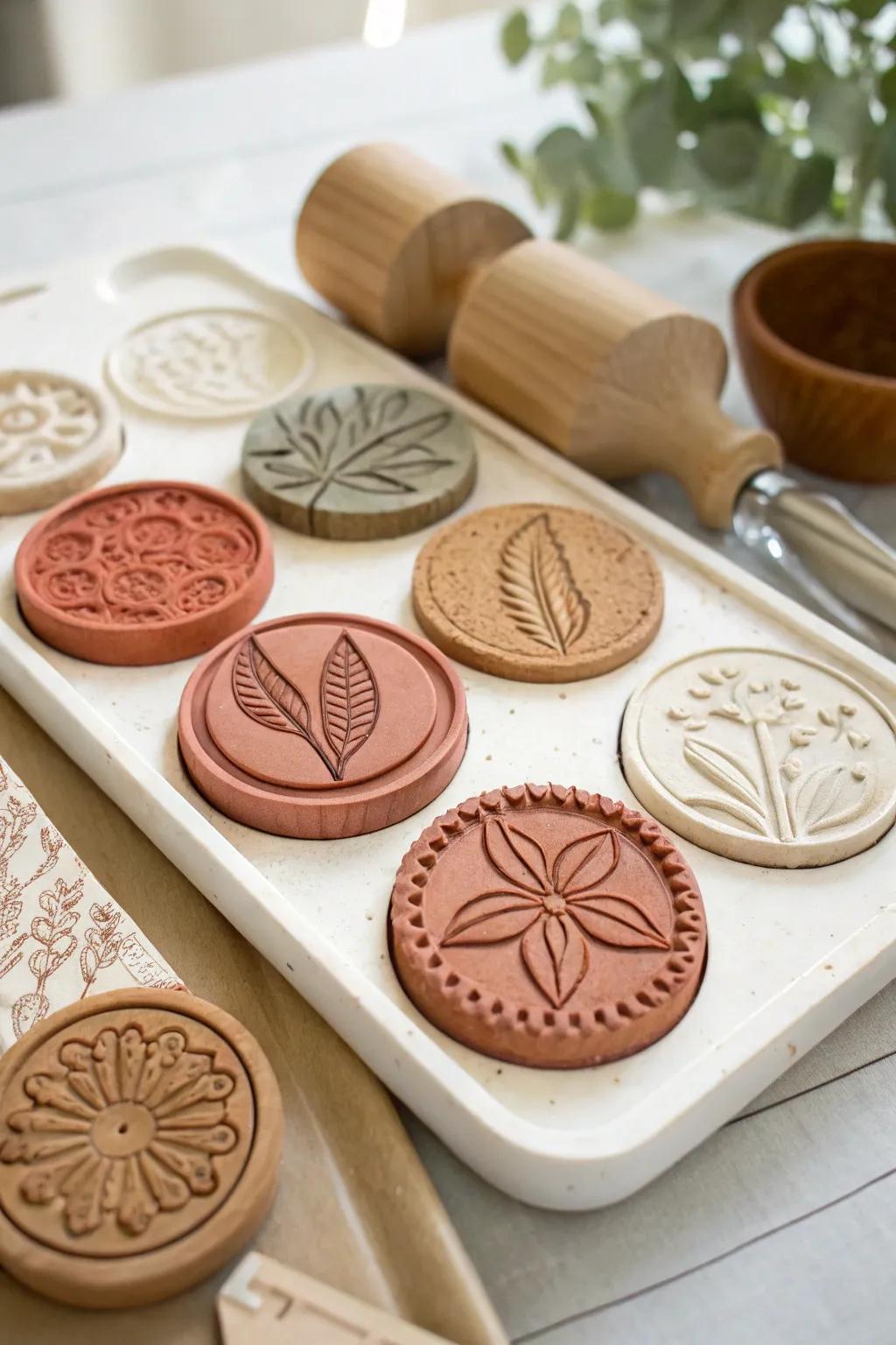 Add creative flair with these unique clay stamps.