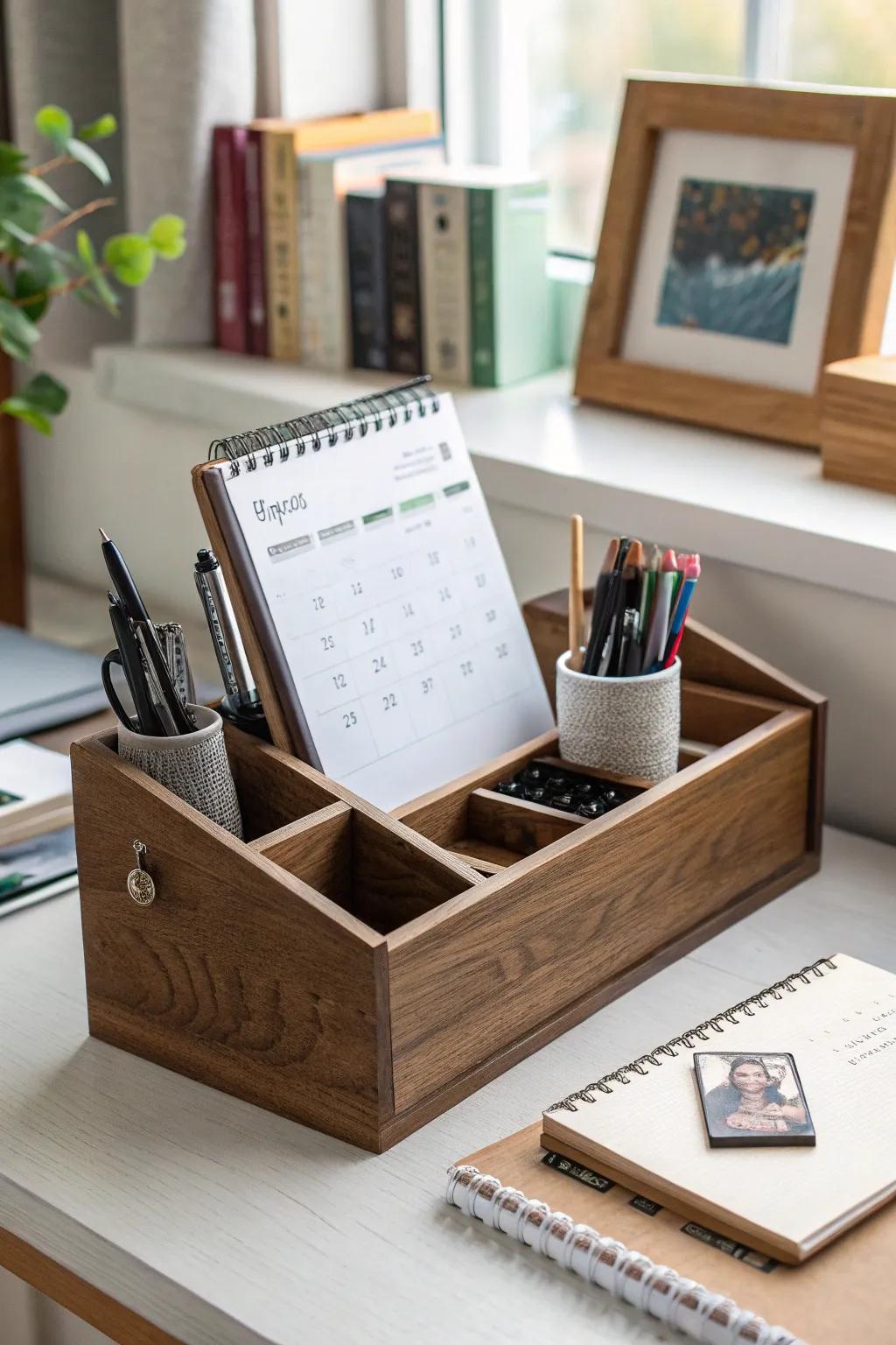 A chic desk organizer ensuring a clutter-free workspace.