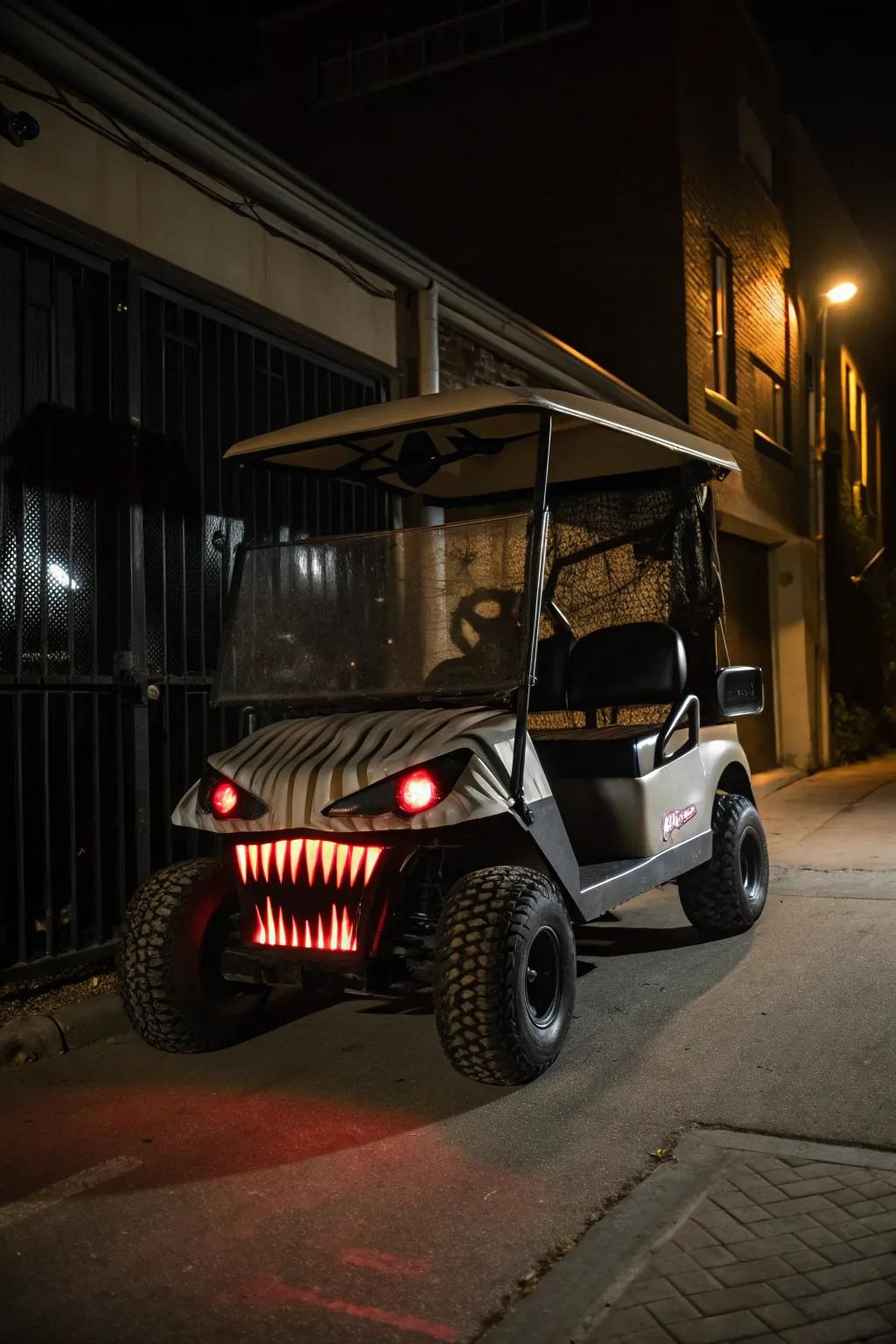 Let your inner monster loose with this spooky golf cart design.