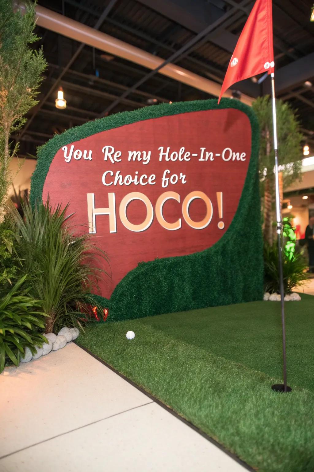 Make your HOCO invitation unforgettable with this striking golf-themed sign!