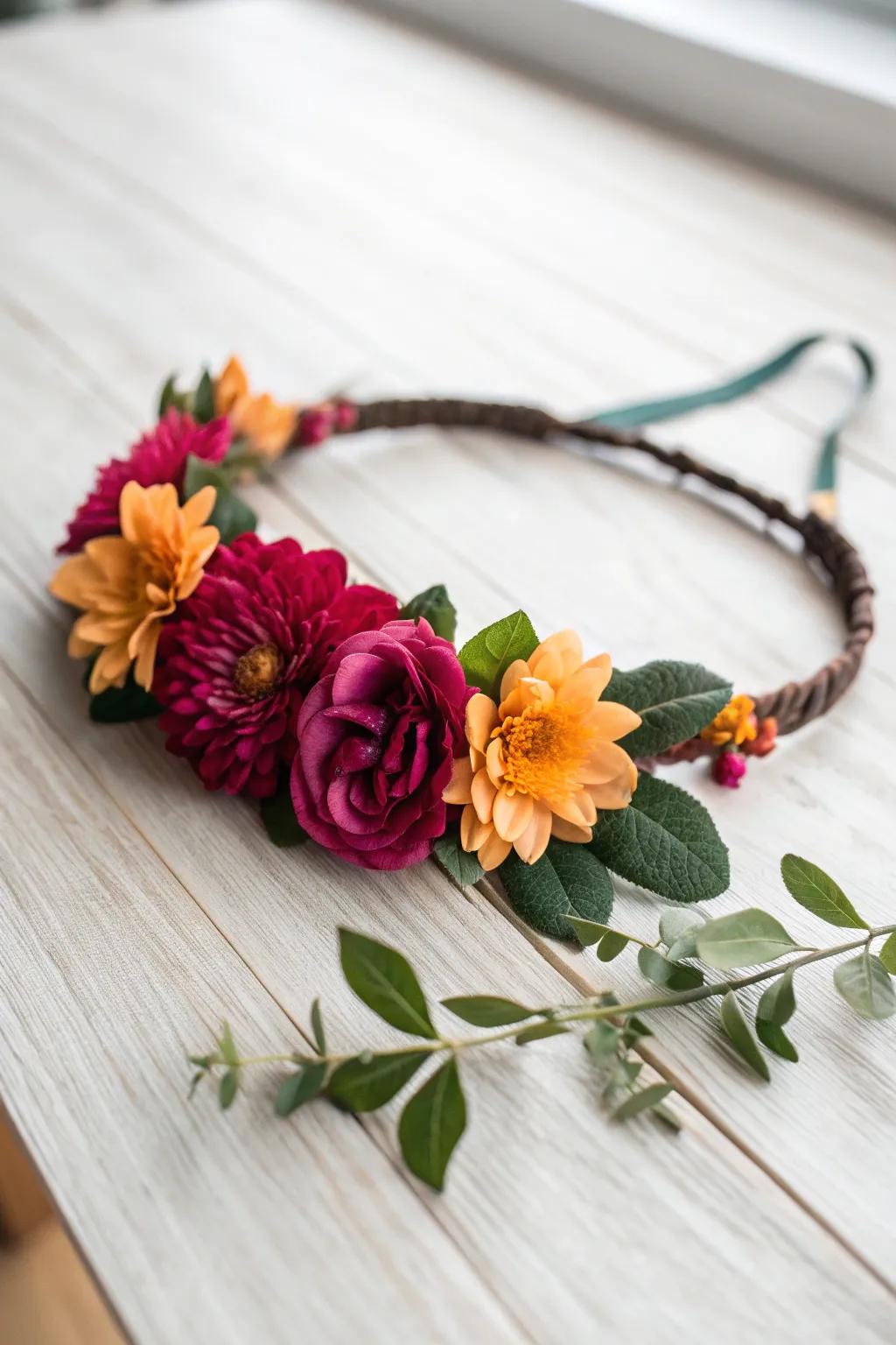 Add a touch of festive flair with this stunning DIY flower headband!