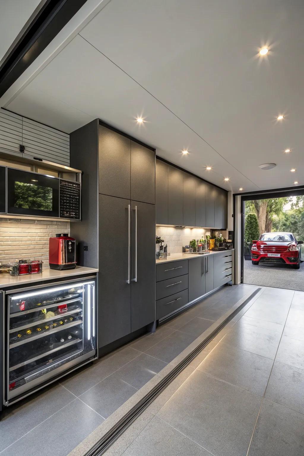 Appliance garages keep your kitchen looking neat while offering easy access to your microwave.