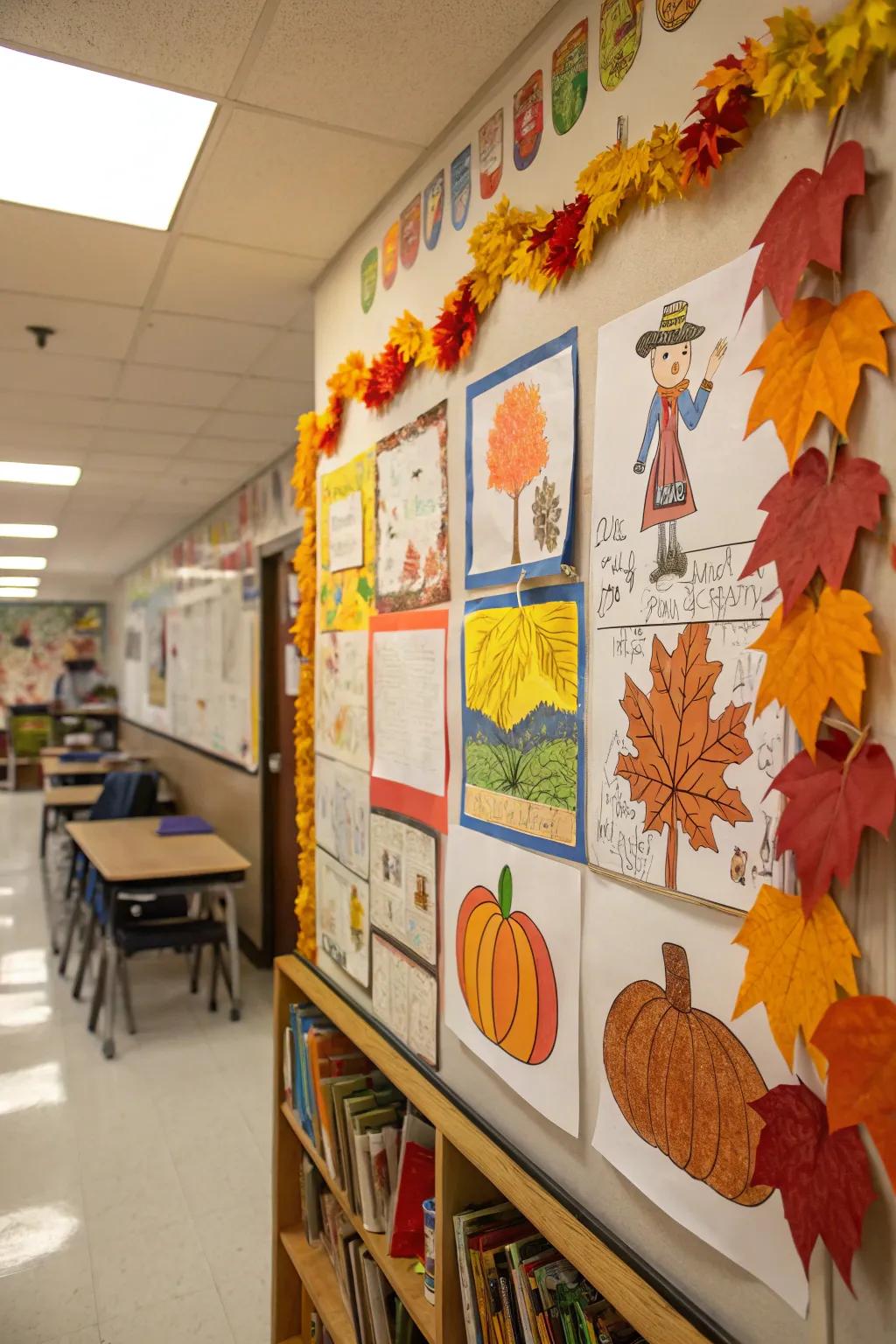 Transform your board into an autumn-themed art gallery.