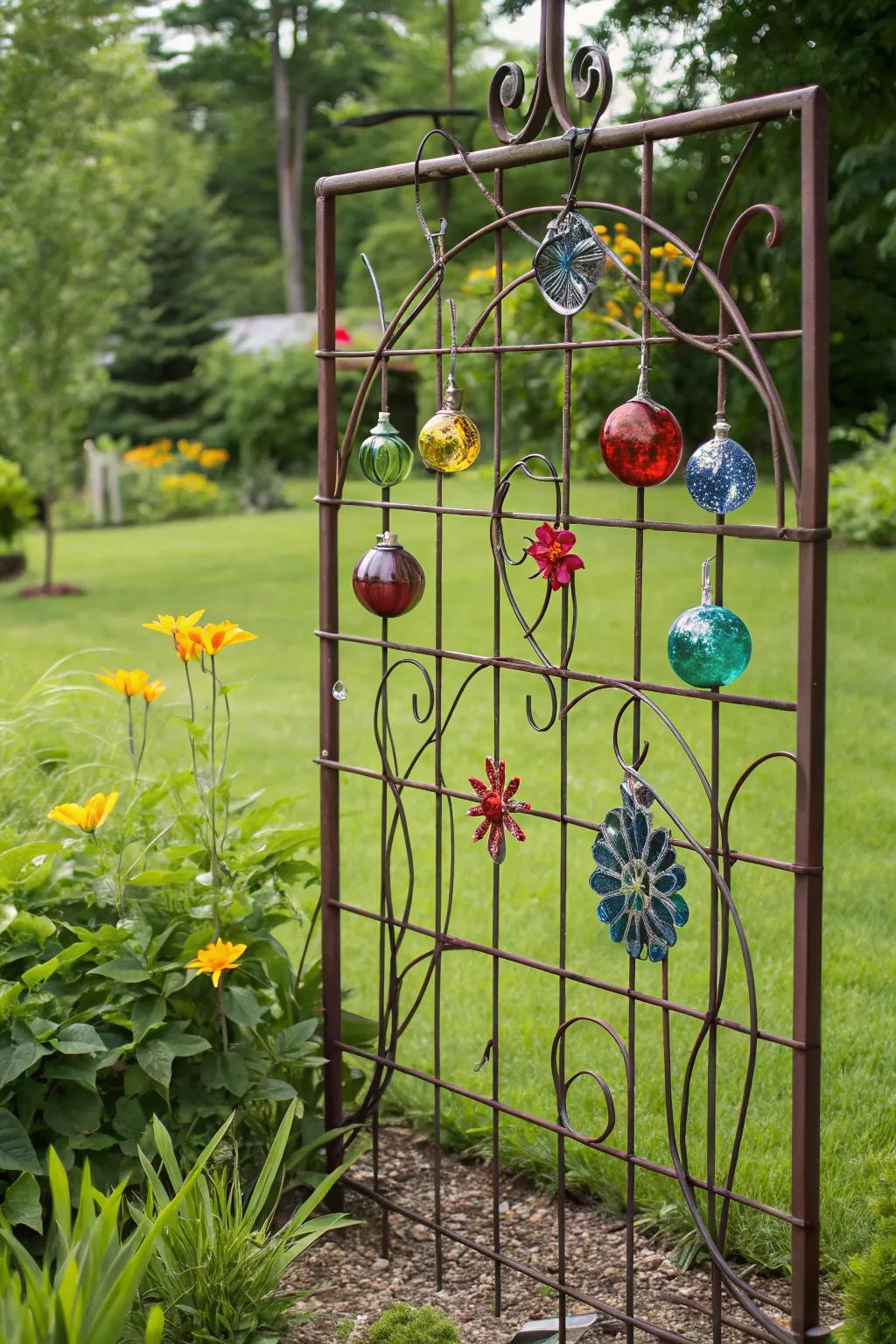 Transform your garden into an art gallery with a stunning hog wire trellis display.