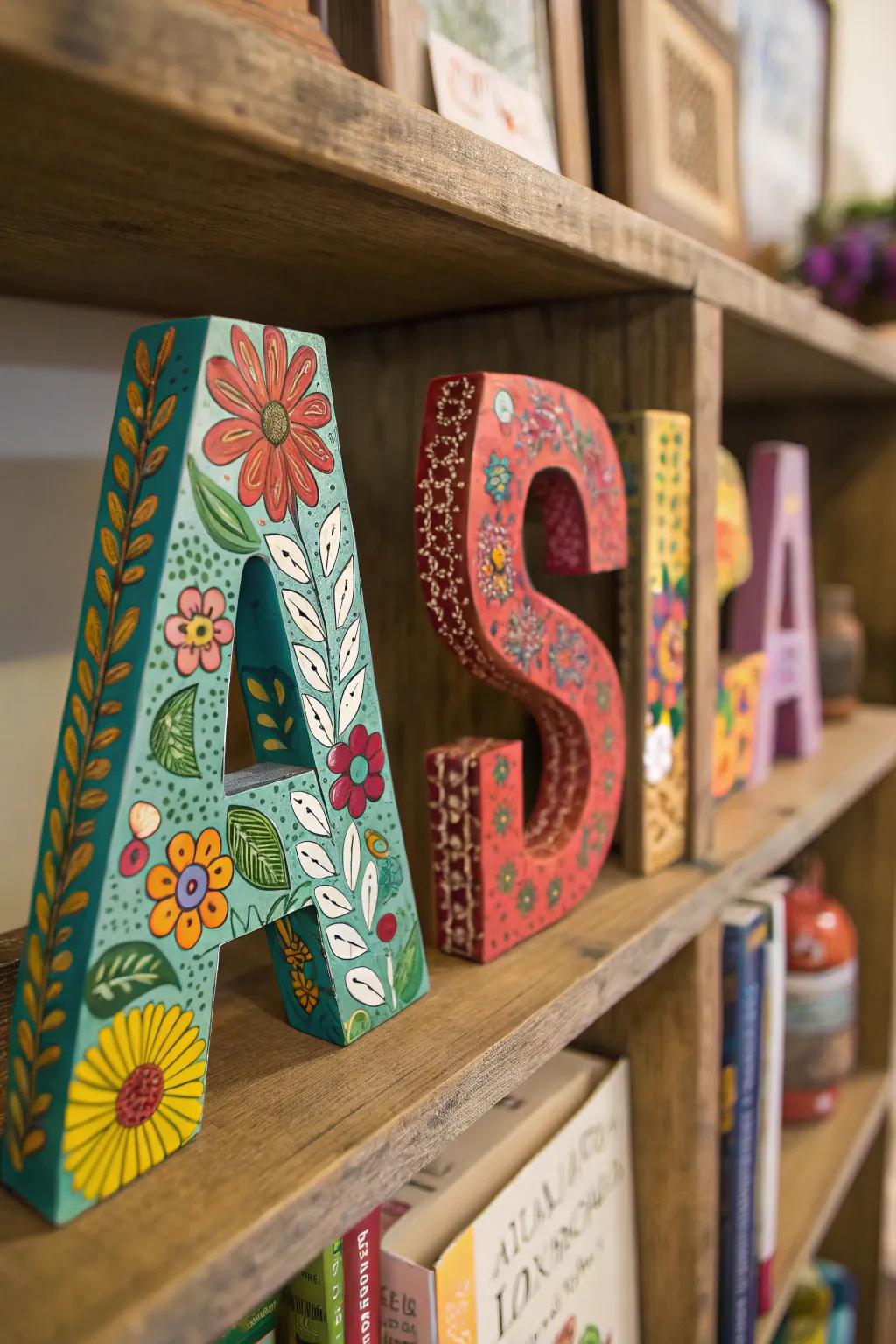 Make a statement with personalized wooden letters.