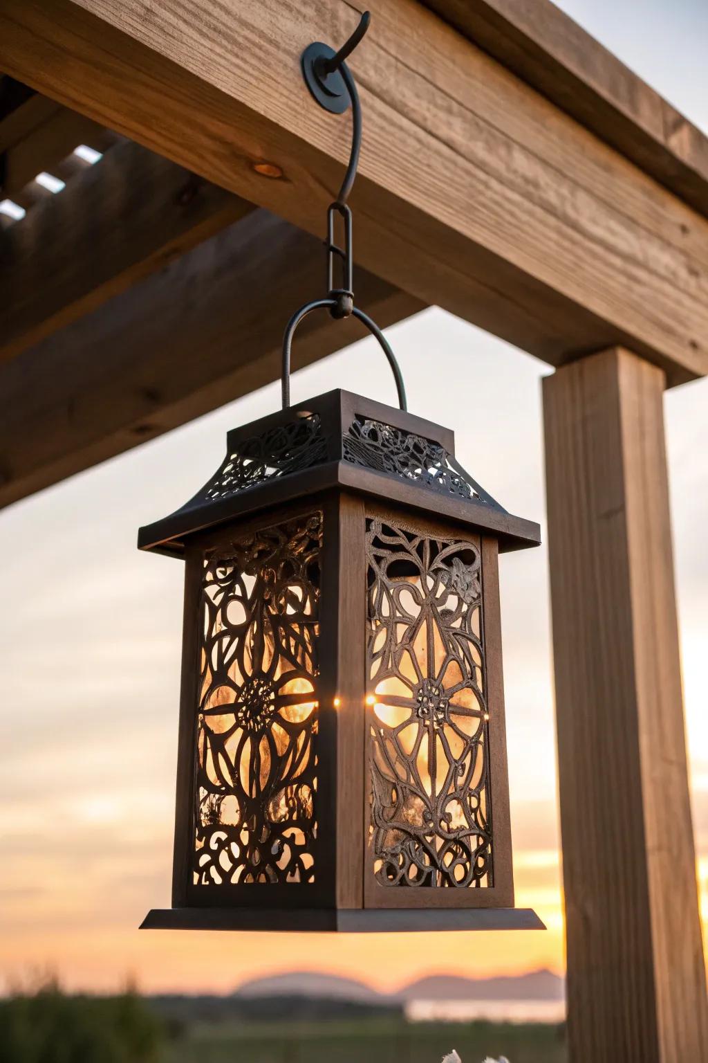 Illuminate your gazebo with style and sustainability using solar-powered lanterns!