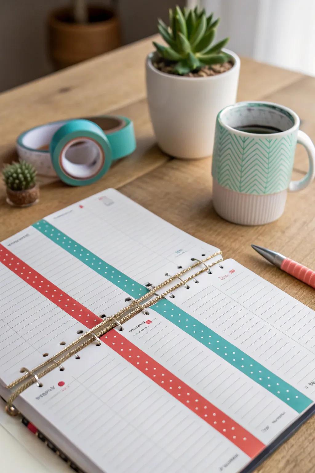 Vibrant washi: your stylish ally in keeping priorities in check.