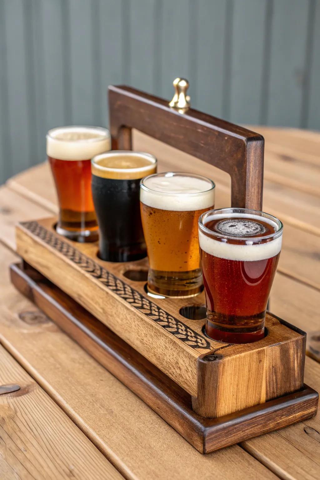 Enjoy a custom beer flight with a DIY twist.