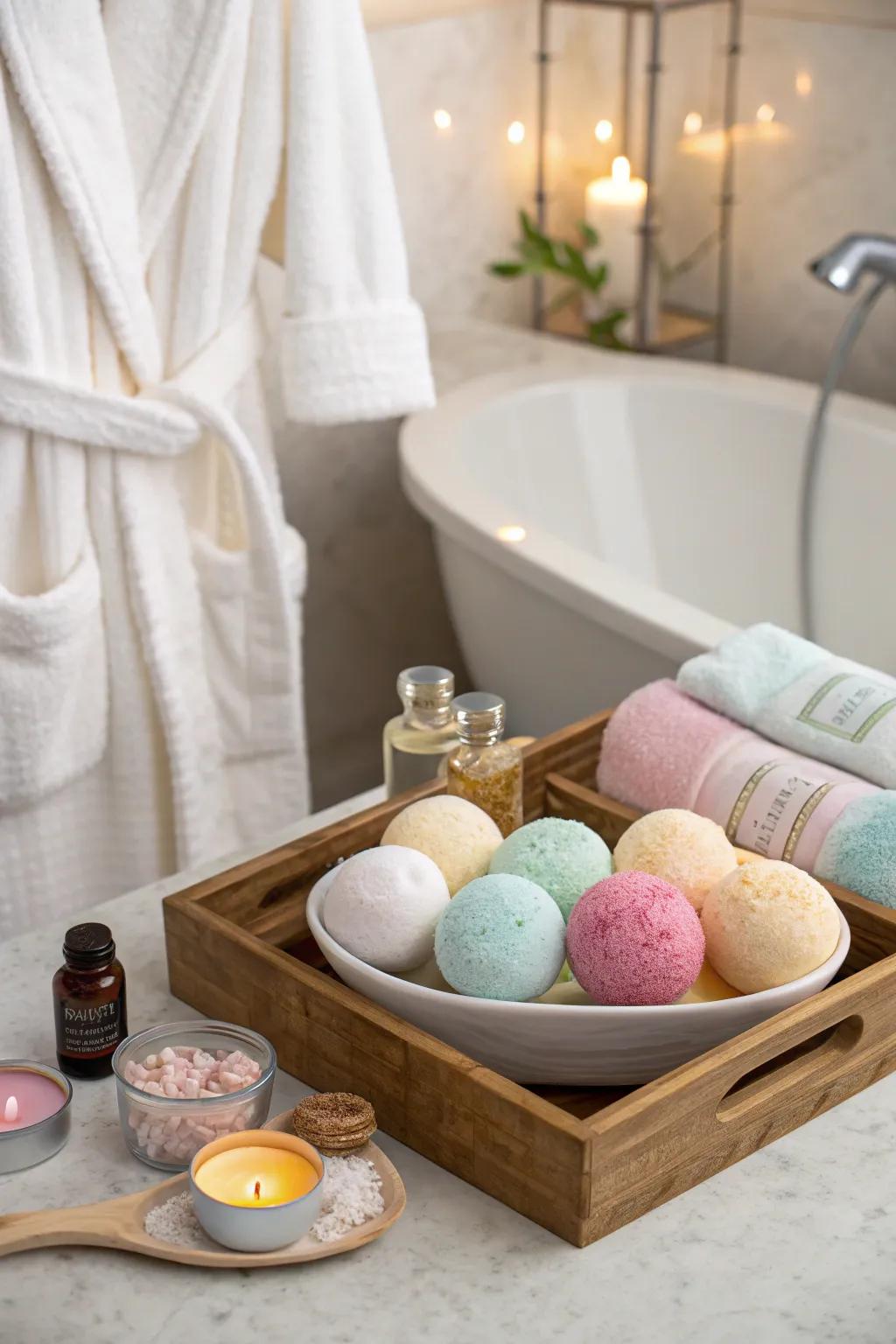 A spa kit is a perfect way to pamper the bride-to-be.