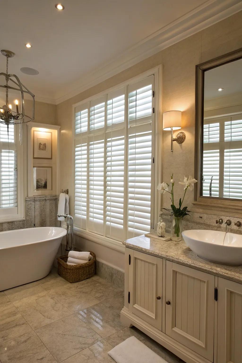 Tier-on-tier shutters provide maximum flexibility and control over light and privacy.