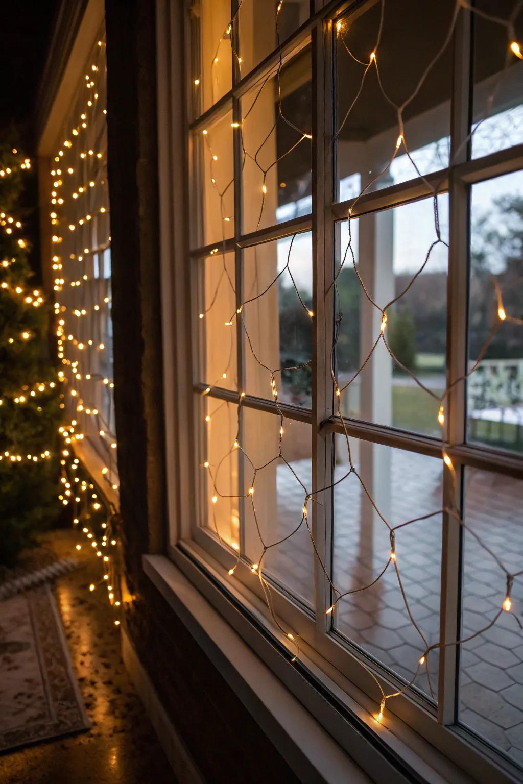 Create a magical window display with net lights.