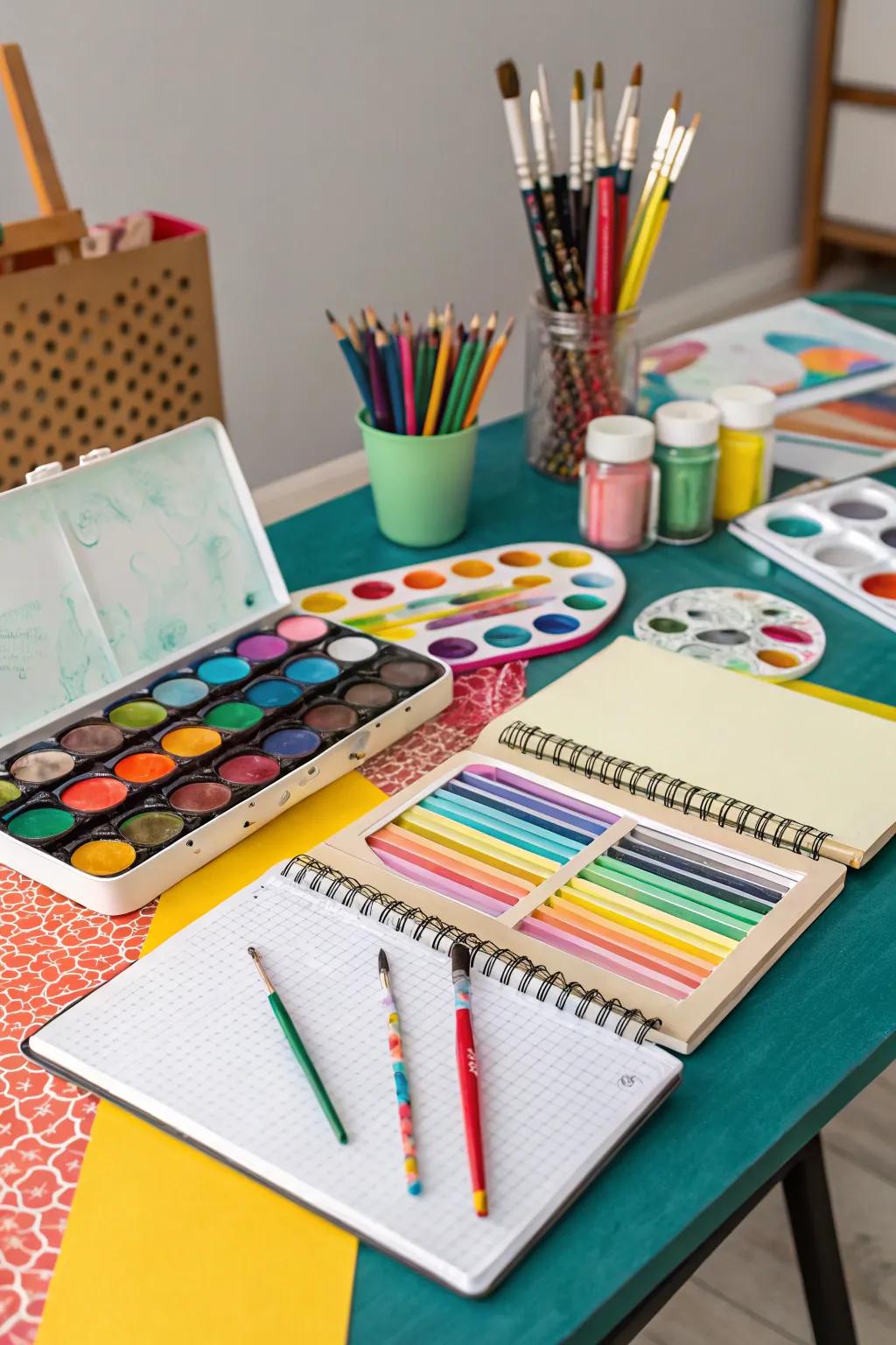 A comprehensive art supply set to ignite creativity.