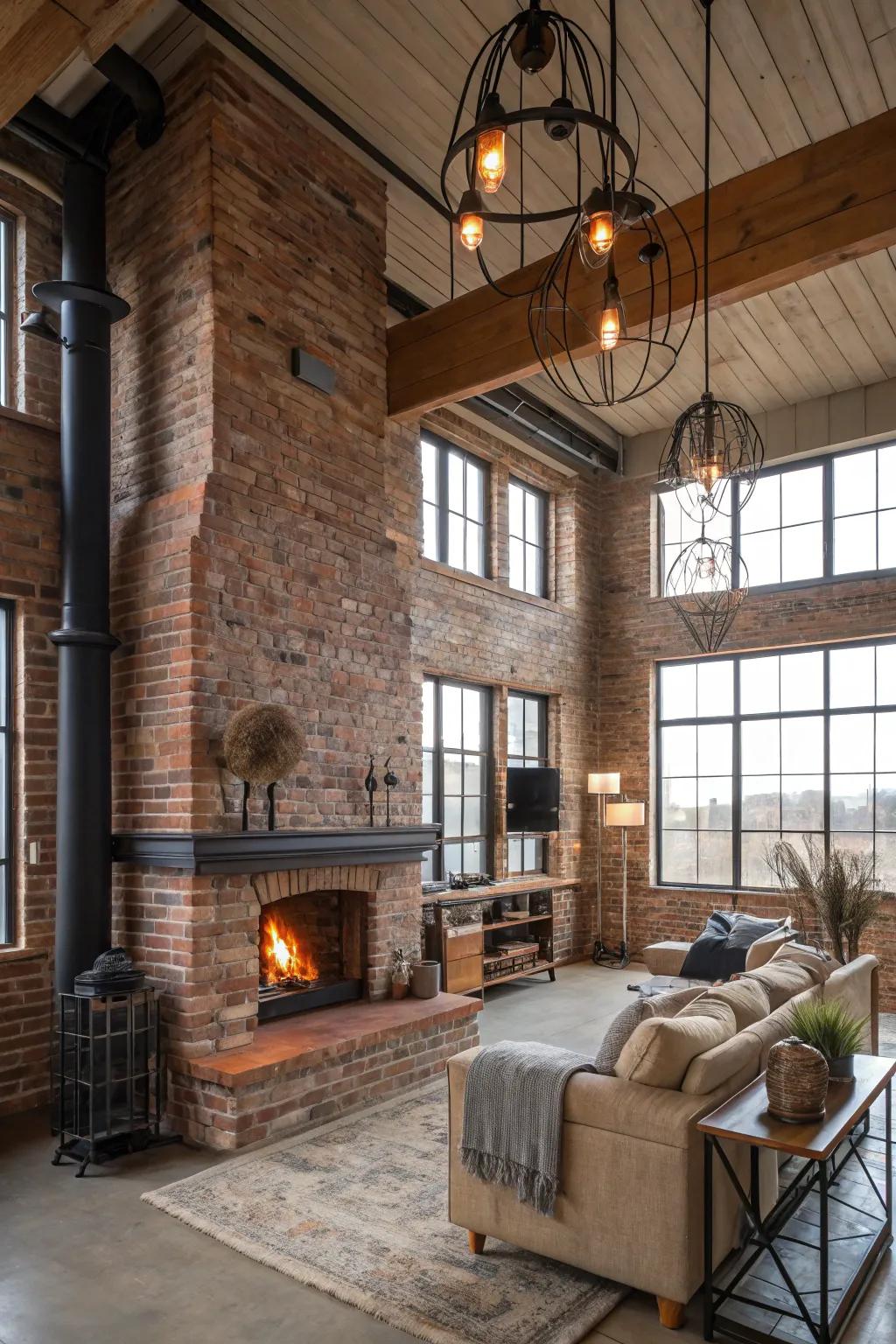 Industrial sconces bring urban flair to your fireplace.