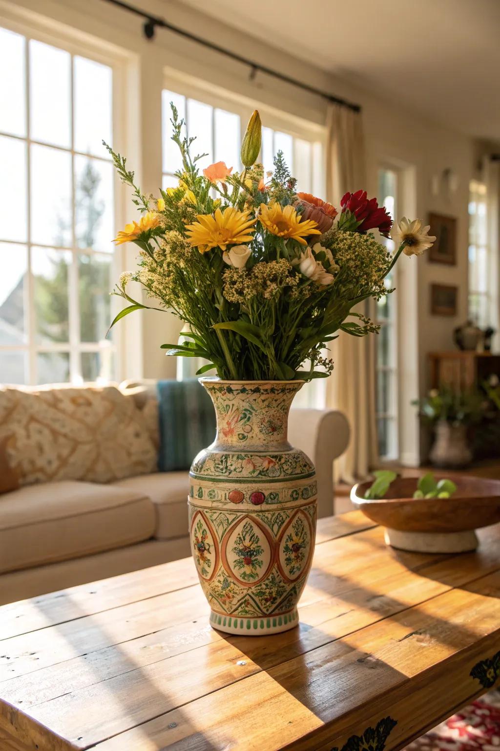 Elevate decor with a handcrafted ceramic vase.