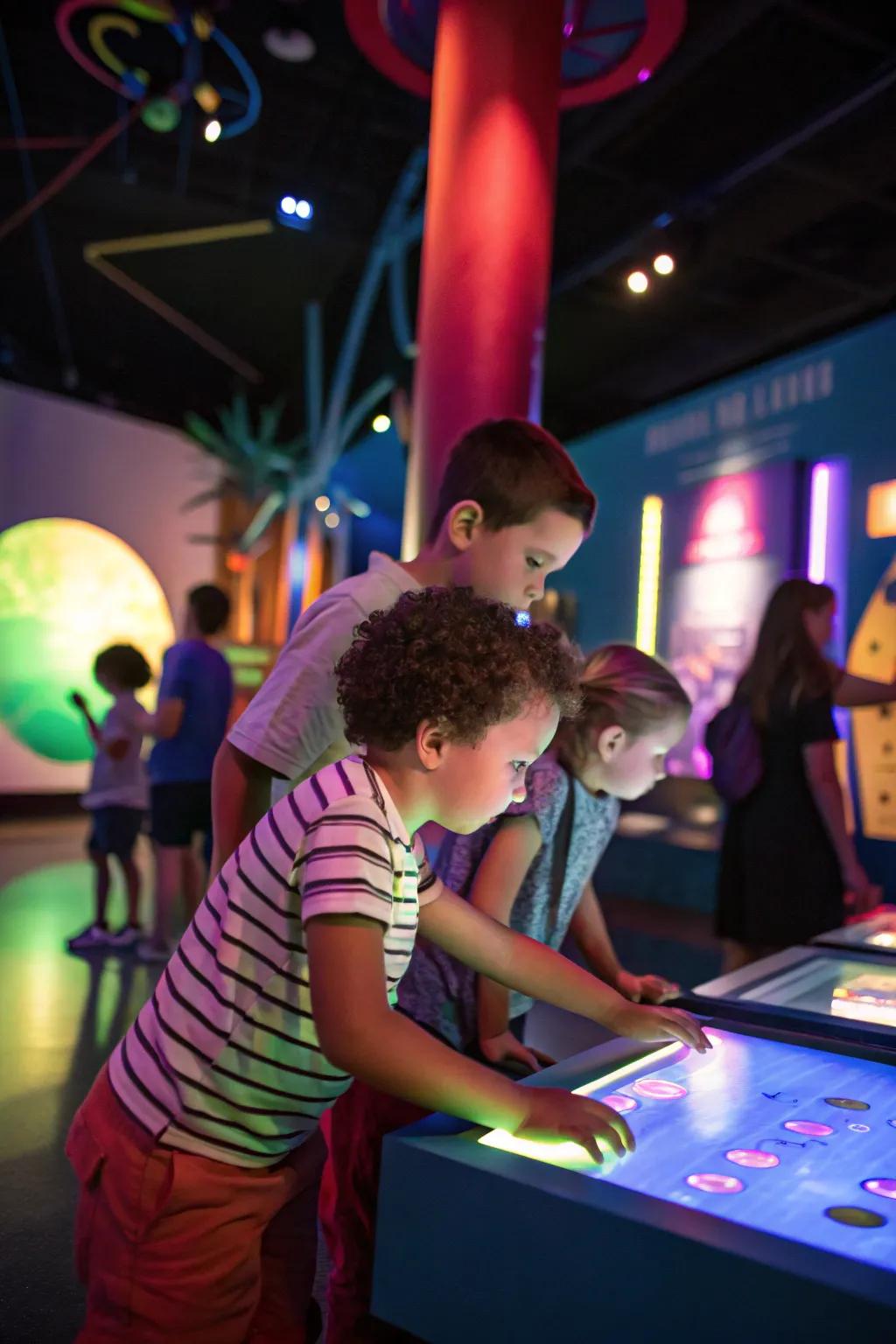 Children engaged in exploration at a science museum.