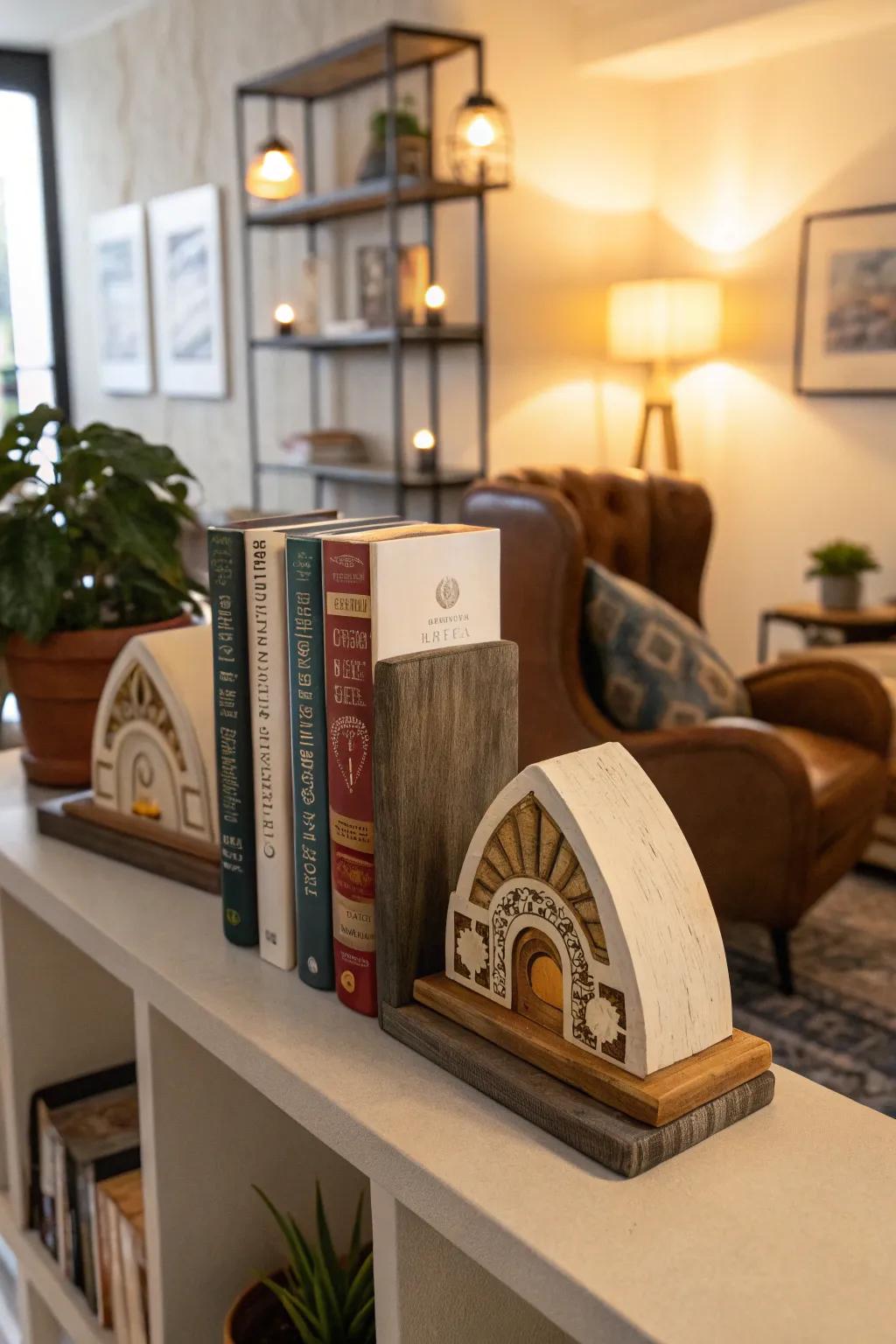 Add personality to any bookshelf with novelty bookends.