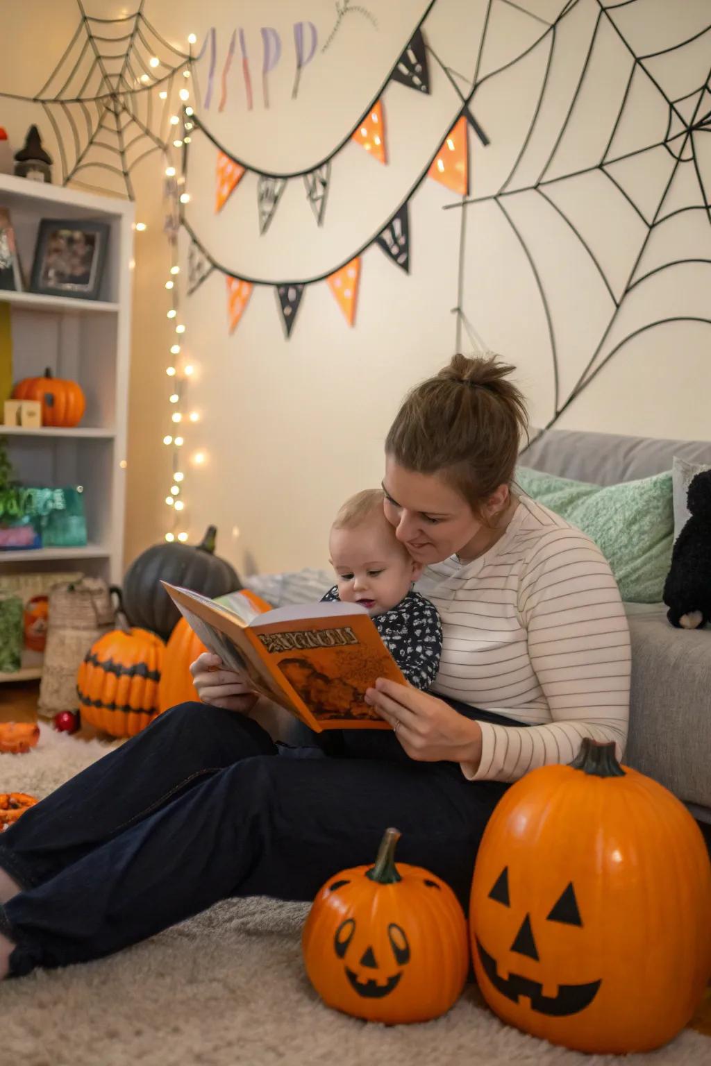 A cozy storytime session with a Halloween twist.