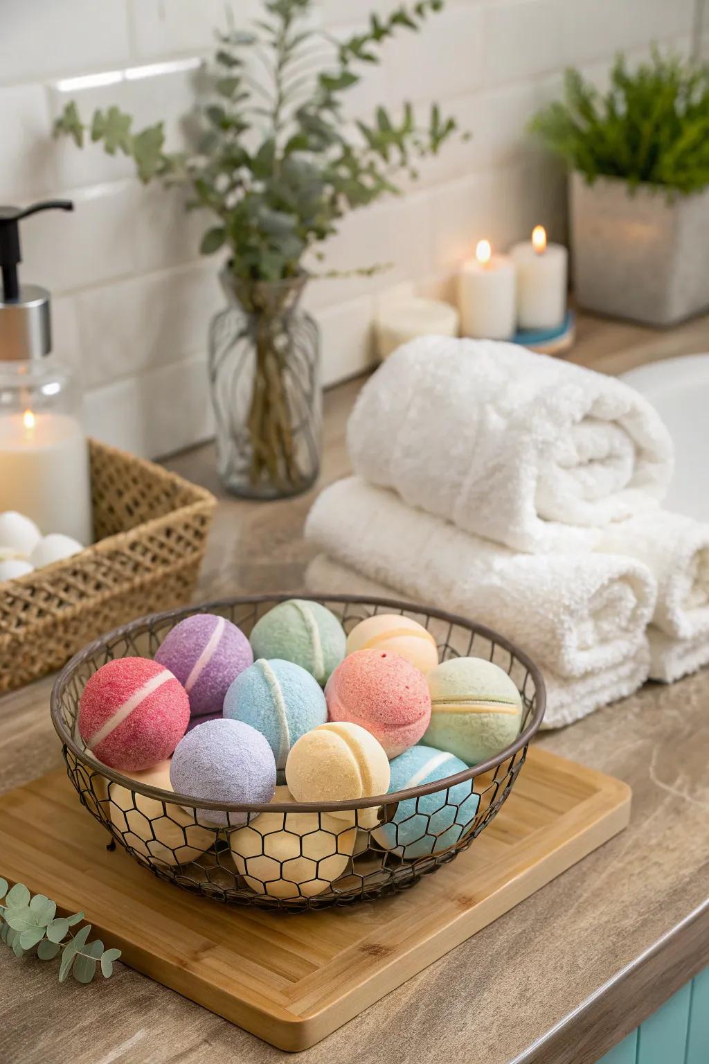 Luxurious bath bombs offer a spa-like experience at home.