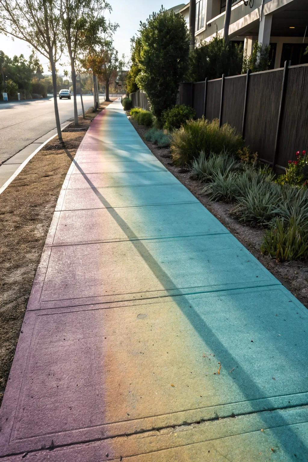 An ombre effect provides a dynamic and artistic flair to your walkway.