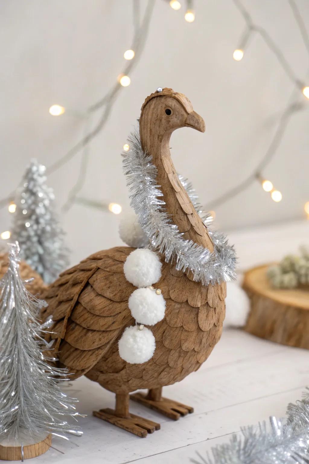 Embrace the holiday spirit with a beautifully adorned turkey: where simplicity meets festive elegance.