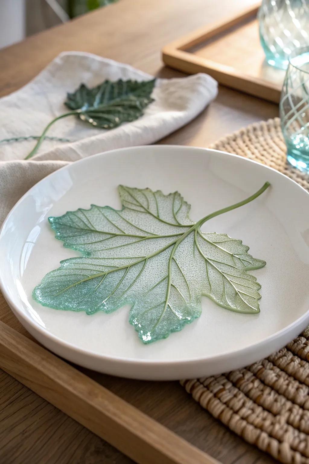 Delicate isomalt leaf art: where nature meets sweet simplicity. 🍃✨ #SugarArt #ScandiBoho