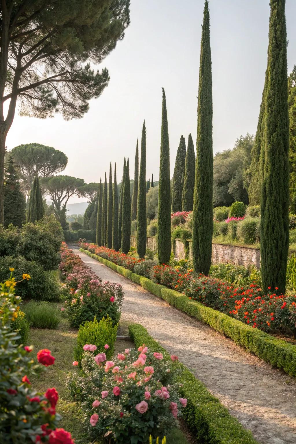 Define your garden with elegant Italian cypress borders.