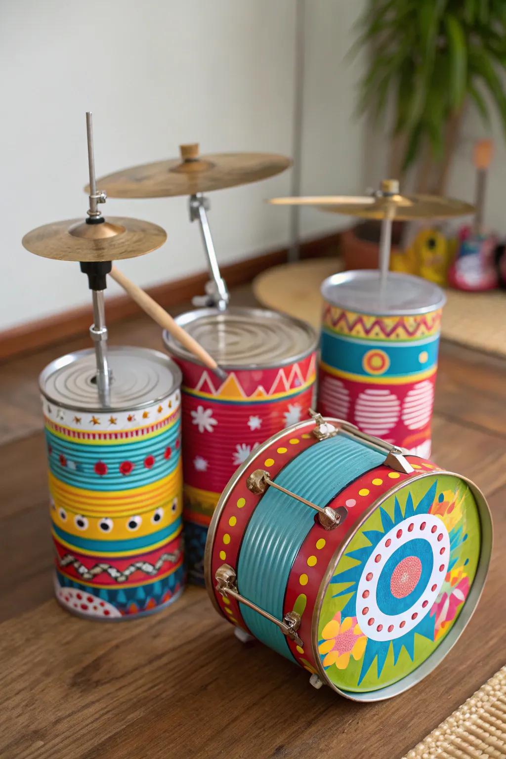 Unleash your inner musician with DIY tin can drums.