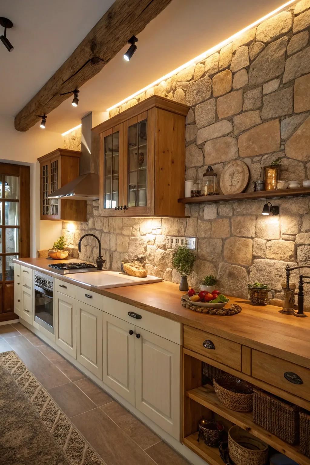 Natural materials add warmth and authenticity to kitchen designs.