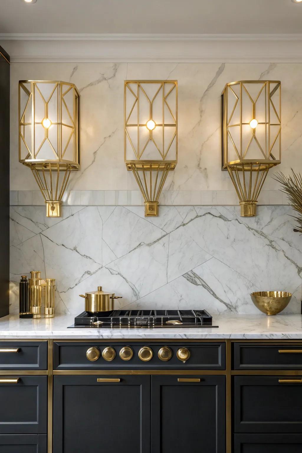 Art Deco sconces offer a chic and glamorous touch to any kitchen.