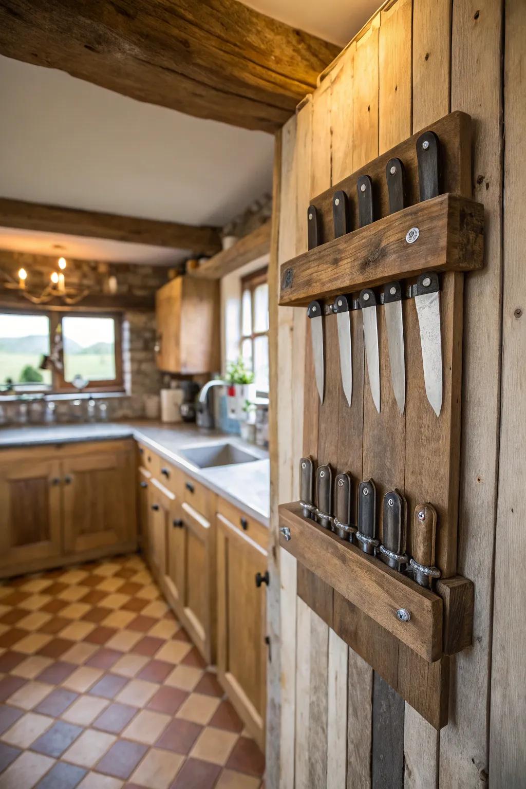 A rustic rack that adds countryside charm to your home.