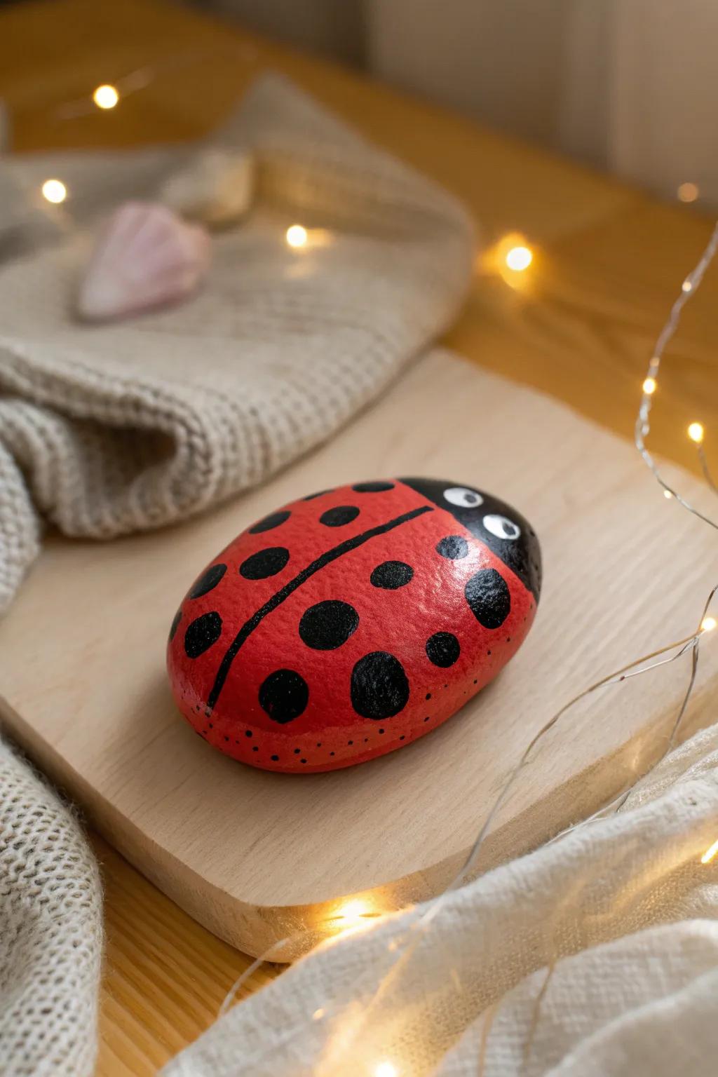 Enchant your garden with these whimsical glow-in-the-dark ladybug rocks, adding a touch of magic to your night-time gatherings!