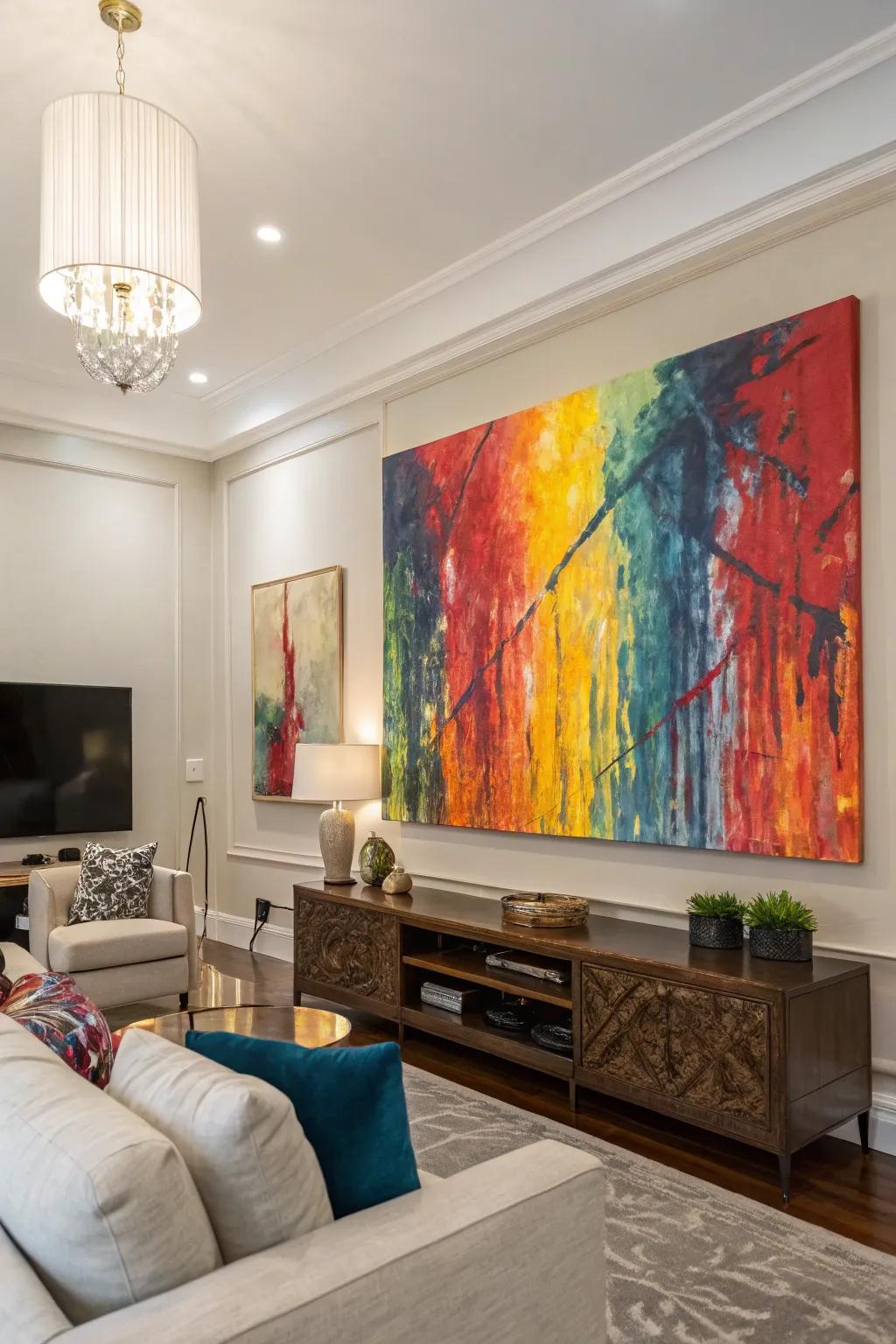 Art can be the statement piece your living room needs.